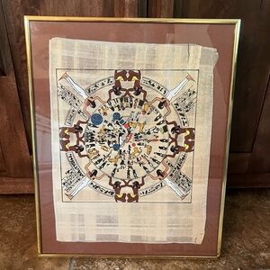 Authentic Framed Egyptian Papyrus Art with Gold Frame